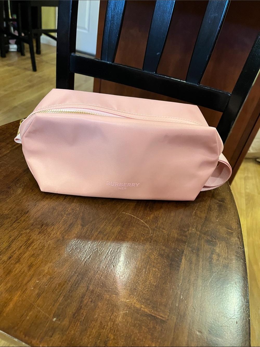 Burberry Pink Toiletry Pouch with Gold Zip